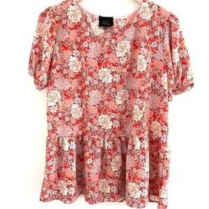 Anthropologie | W5 Peplum Floral Blouse - Size M 🌸
